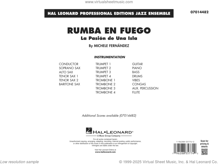 Rumba En Fuego (COMPLETE) sheet music for jazz band by Michele Fernández, intermediate skill level
