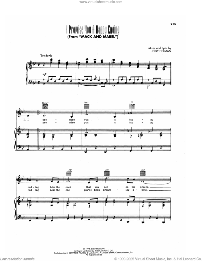 I Promise You A Happy Ending (from Mack and Mabel) sheet music for voice, piano or guitar by Jerry Herman, intermediate skill level