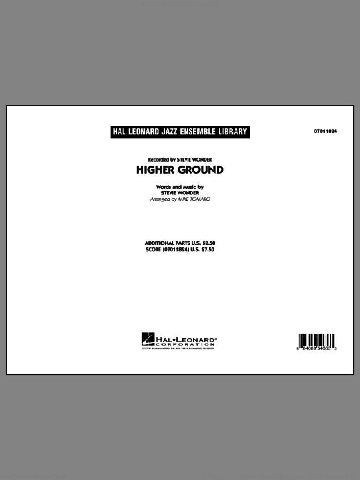 Higher Ground (COMPLETE) sheet music for jazz band by Stevie Wonder and Mike Tomaro, intermediate skill level