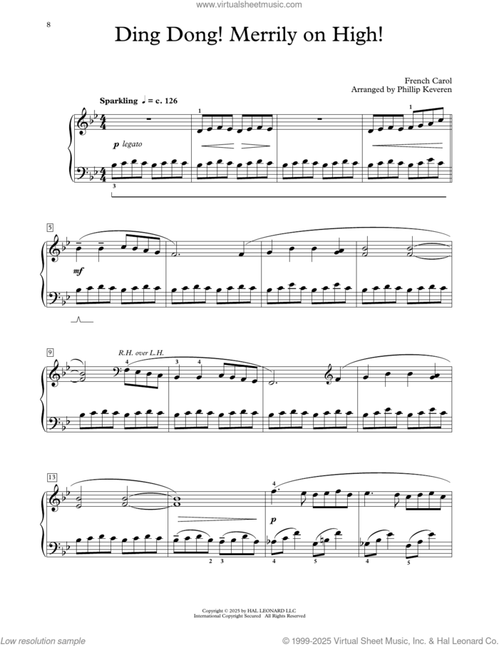 Ding Dong! Merrily On High! (arr. Phillip Keveren) sheet music for piano solo (elementary)  and Phillip Keveren, beginner piano (elementary)