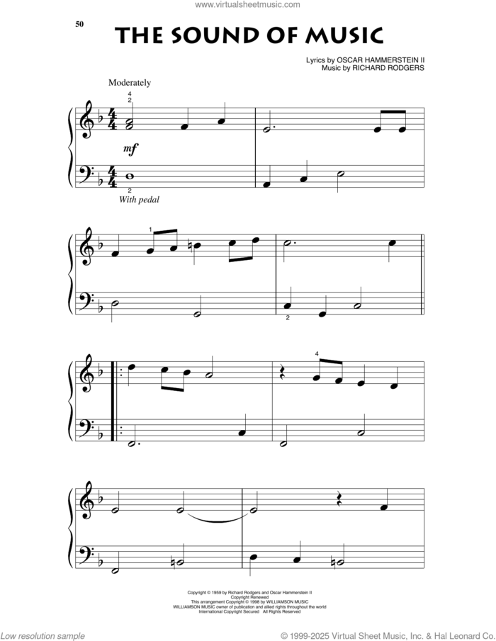 The Sound Of Music (arr. Bill Boyd) sheet music for piano solo by Richard Rodgers, Bill Boyd, Oscar II Hammerstein and Rodgers & Hammerstein, beginner skill level