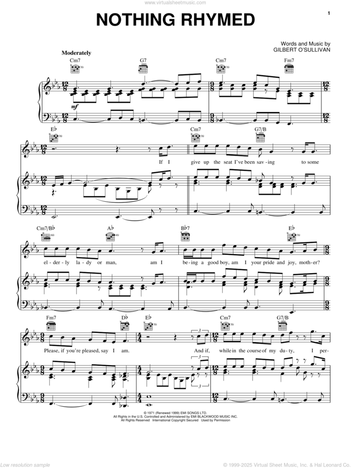 ALONE AGAIN (NATURALLY) Bb Sheet music