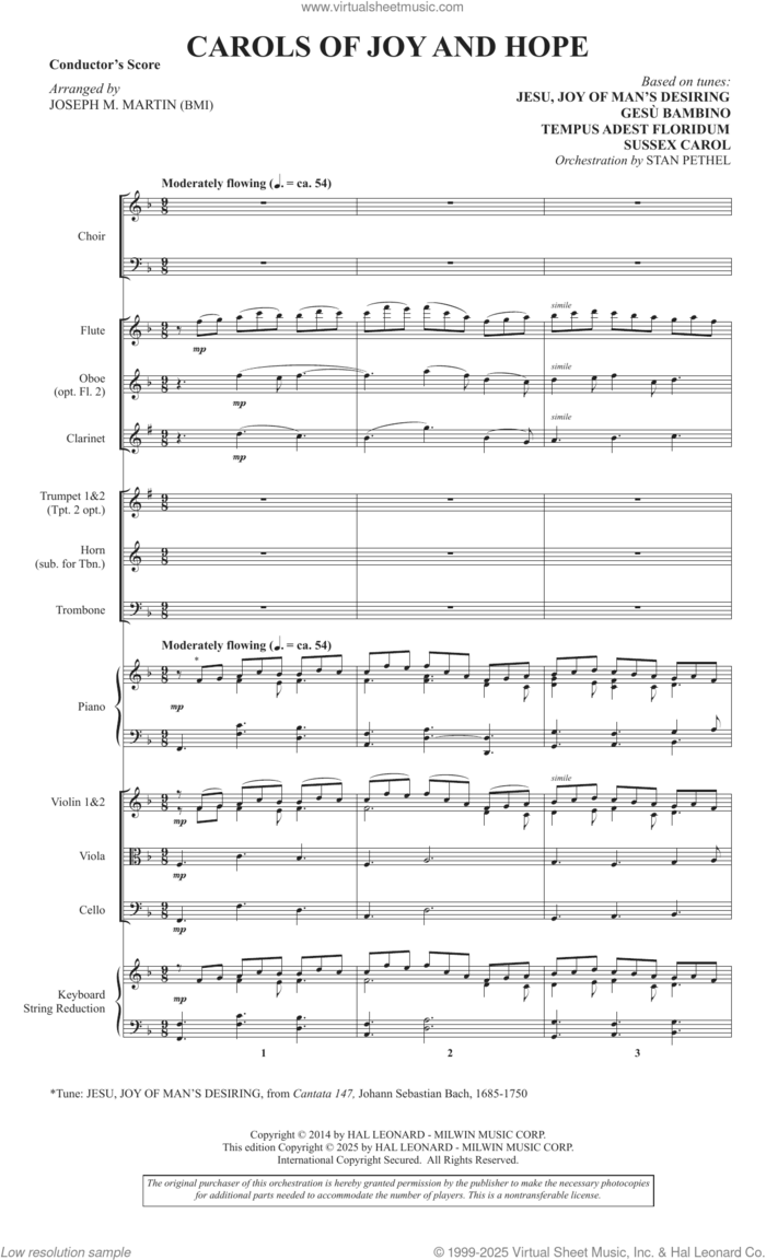 Carols Of Joy And Hope sheet music for orchestra/band (full score) by Joseph M. Martin, intermediate skill level