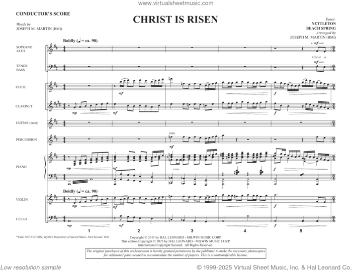 Christ Is Risen (from The Song Everlasting) sheet music for orchestra/band (full score) by Joseph M. Martin, Benjamin Franklin White and John Wyeth, intermediate skill level