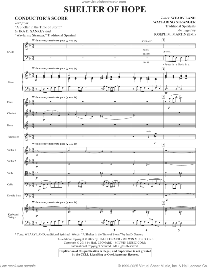 Shelter Of Hope (Instrumental Consort) (COMPLETE) sheet music for orchestra/band (Consort) by Joseph M. Martin, Ira D. Sankey and Miscellaneous, intermediate skill level