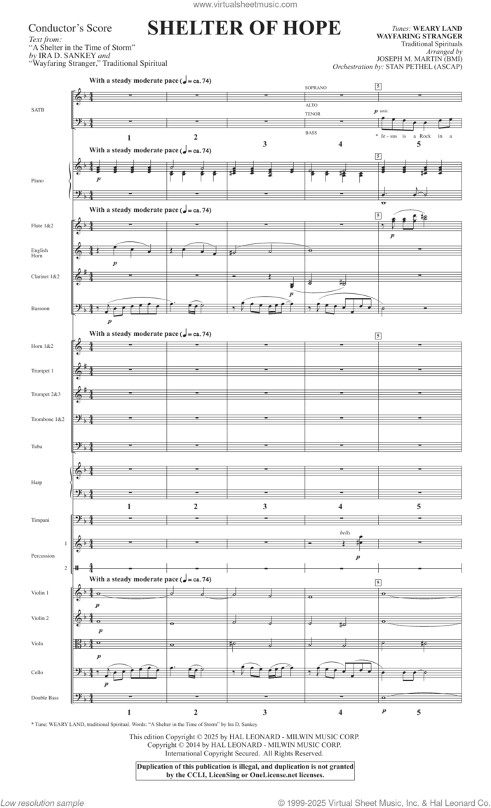 Shelter Of Hope (Full Orchestration) (COMPLETE) sheet music for orchestra/band by Joseph M. Martin, Ira D. Sankey and Miscellaneous, intermediate skill level