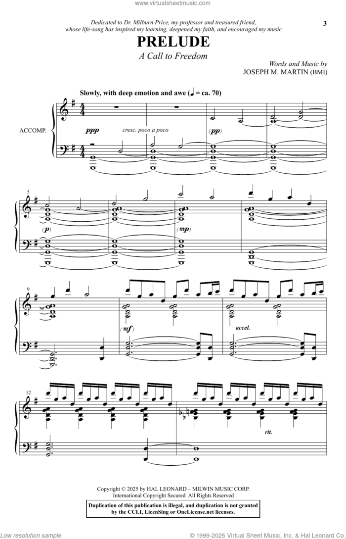 The Four Freedoms sheet music for choir (SATB: soprano, alto, tenor, bass) by Joseph M. Martin, intermediate skill level