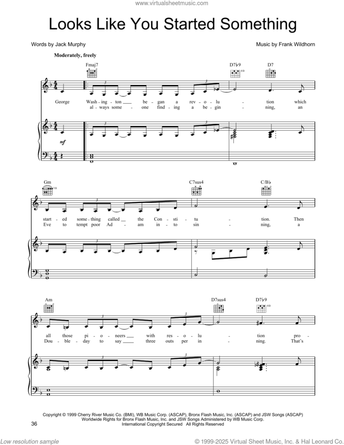 Looks Like You Started Something sheet music for voice, piano or guitar by Linda Eder, Frank Wildhorn and Jack Murphy, intermediate skill level