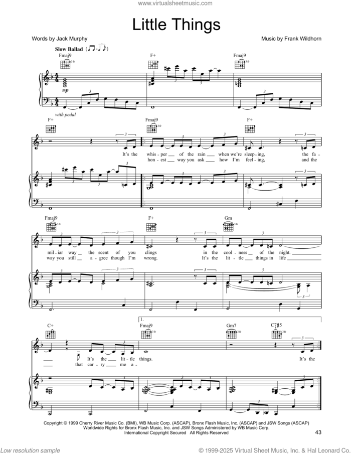 Little Things sheet music for voice, piano or guitar by Linda Eder, Frank Wildhorn and Jack Murphy, intermediate skill level