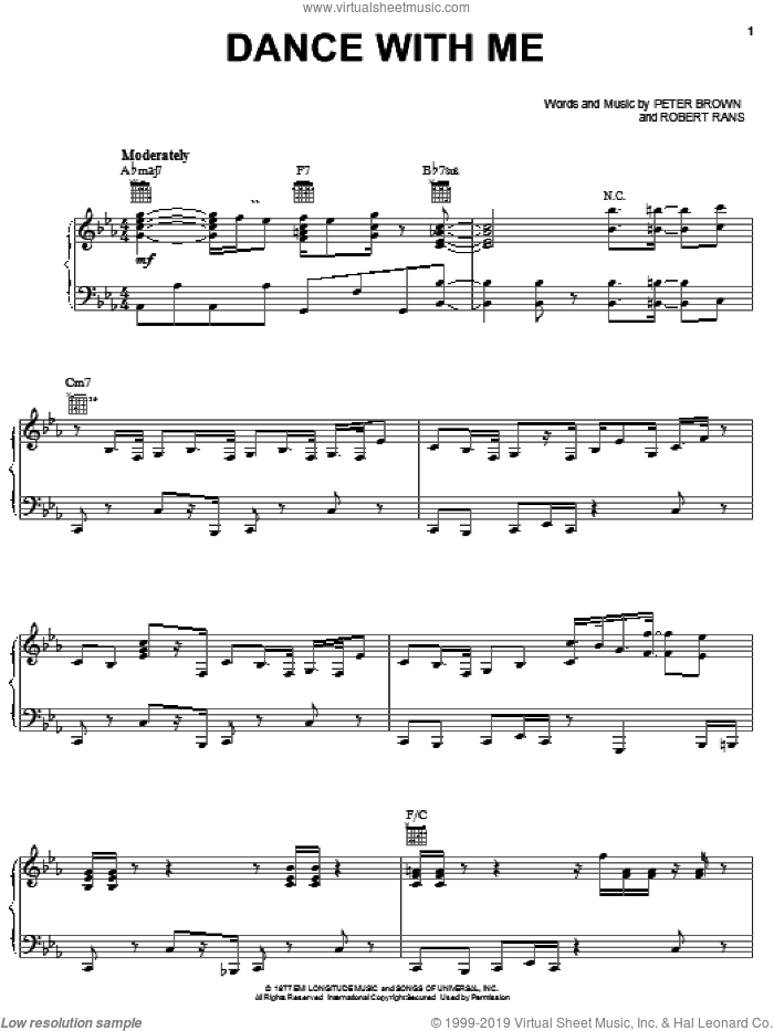 Dance With Me sheet music for voice, piano or guitar by Peter Brown/Betty Wright, Betty Wright, Pete Brown and Robert Rans, intermediate skill level