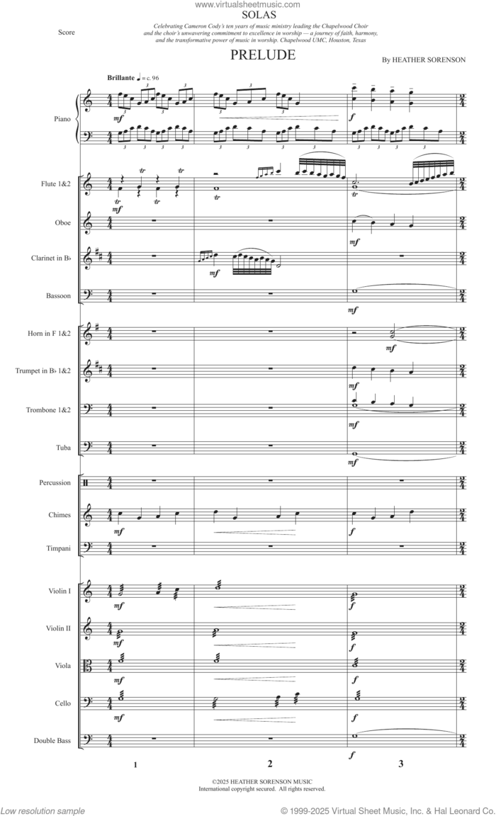Solas (Full Orchestra) (COMPLETE) sheet music for orchestra/band by Heather Sorenson, intermediate skill level