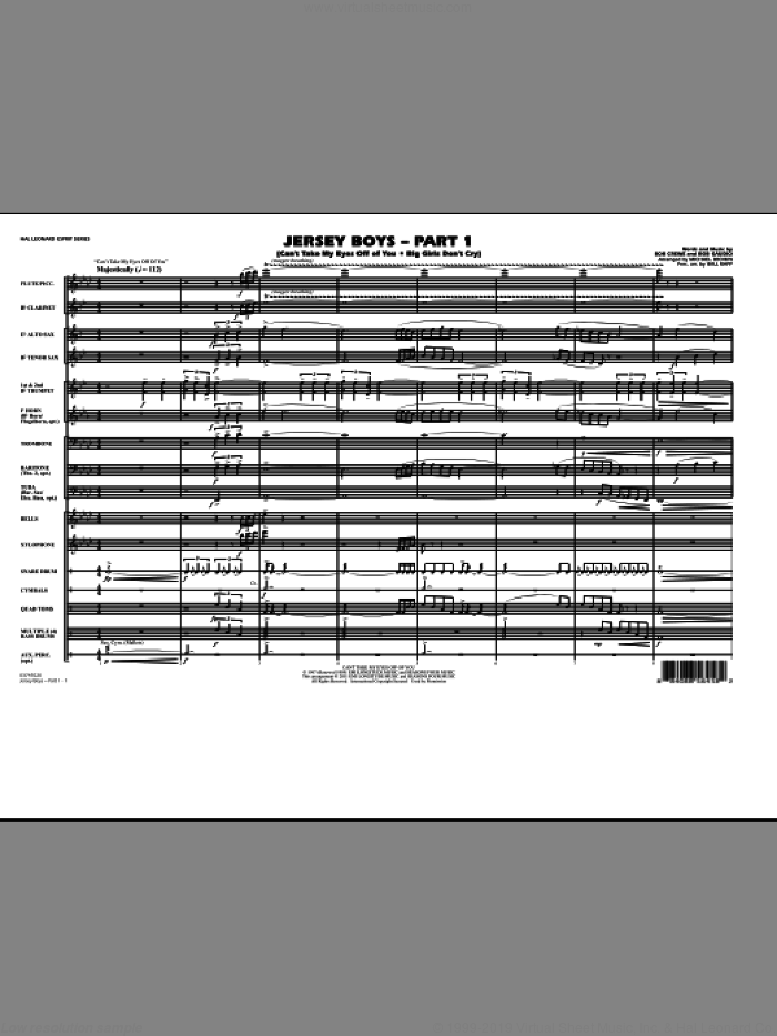 Jersey Boys: Part 1 (COMPLETE) sheet music for marching band by Michael Brown, Frankie Valli & The Four Seasons and Will Rapp, intermediate skill level