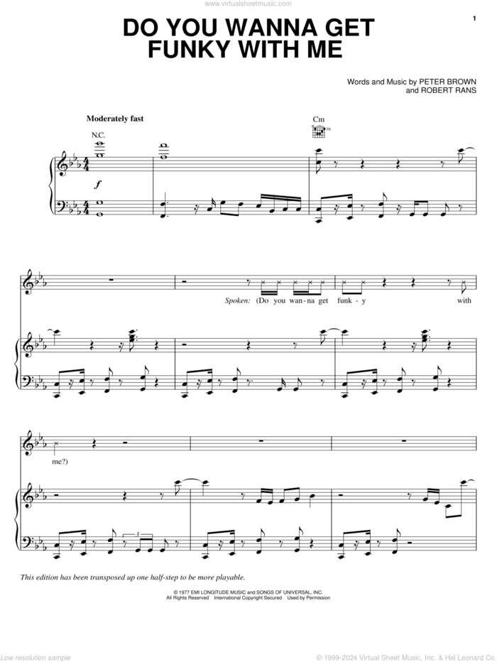 Do You Wanna Get Funky With Me sheet music for voice, piano or guitar by Pete Brown and Robert Rans, intermediate skill level