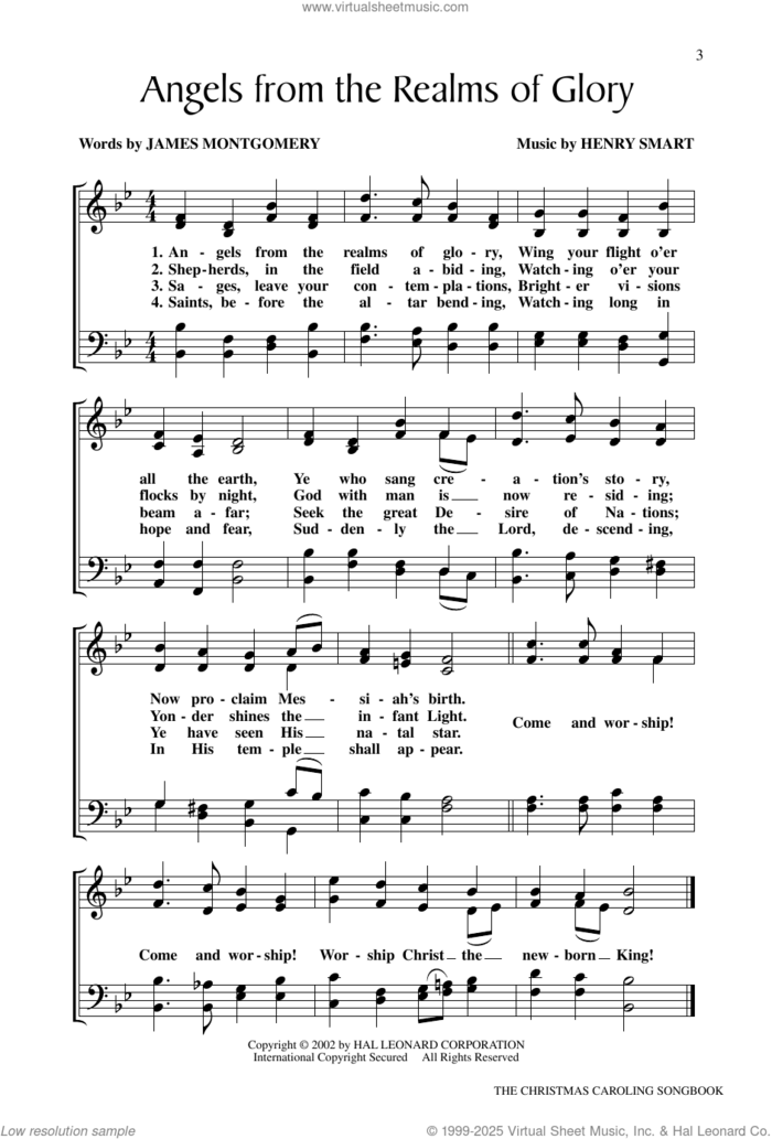 The Christmas Caroling Songbook sheet music for choir (SATB: soprano, alto, tenor, bass) by James Montgomery, Janet Day and Henry T. Smart, intermediate skill level