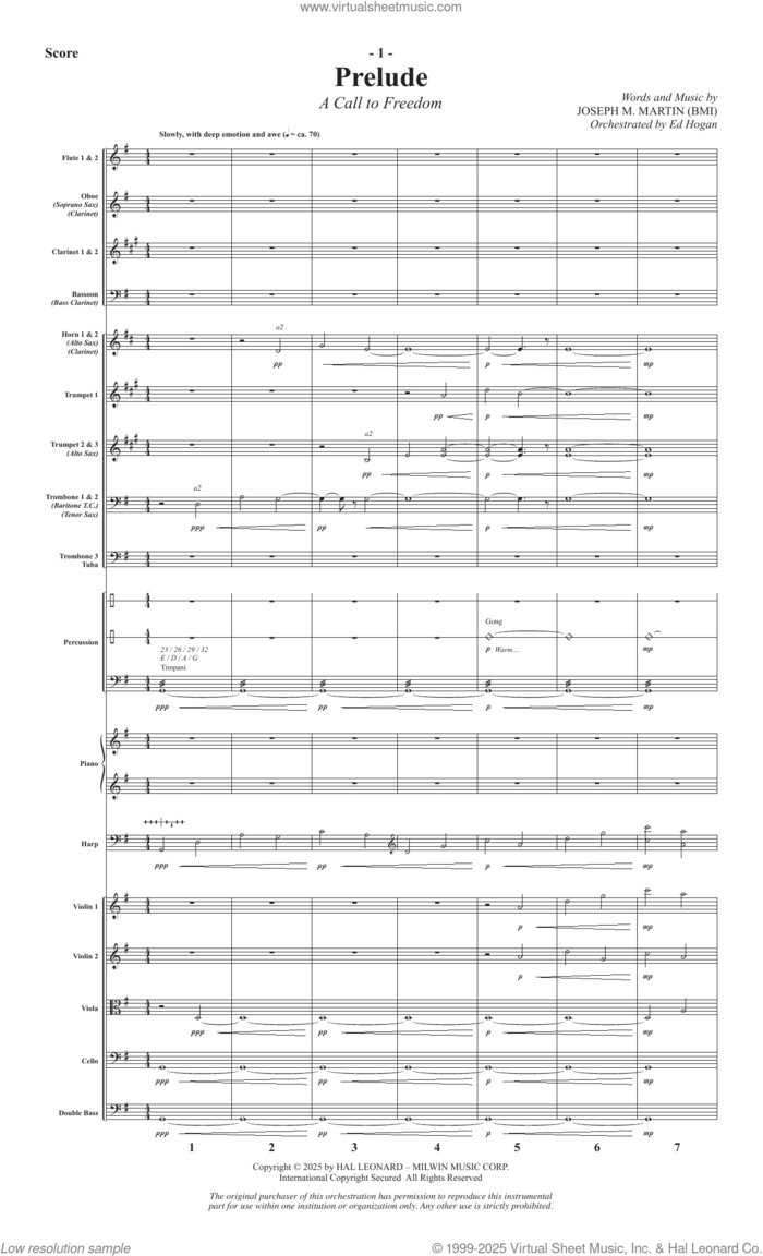 The Four Freedoms (COMPLETE) sheet music for orchestra/band (Orchestra) by Joseph M. Martin, intermediate skill level