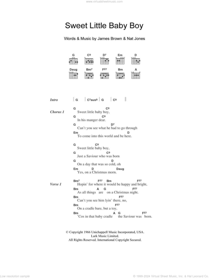 Sweet Little Baby Boy sheet music for guitar (chords) by James Brown and Nat Jones, intermediate skill level