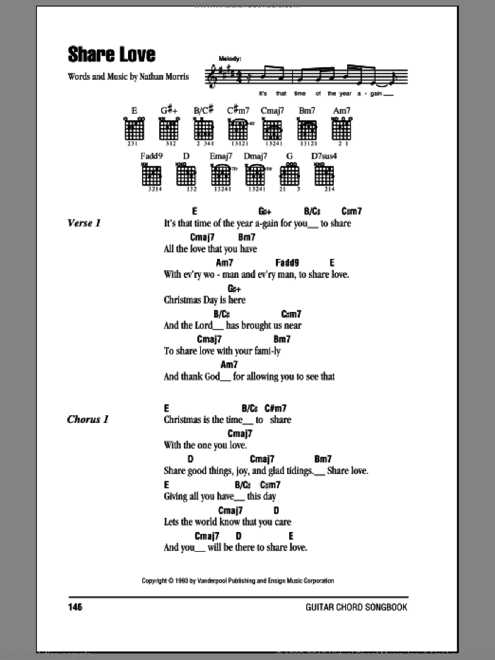 Share Love sheet music for guitar (chords) by Boyz II Men and Nathan Morris, intermediate skill level