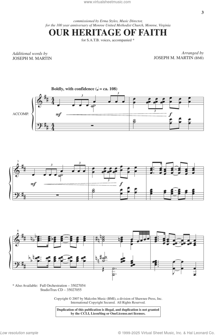 Our Heritage Of Faith sheet music for choir (SATB: soprano, alto, tenor, bass) by Joseph M. Martin, Arthur Sullivan, Daniel Crane Roberts, Frederick William Faber, George William Warren, Henri F. Hemy, James G. Walton and Sabine Baring-Gould, intermediate skill level