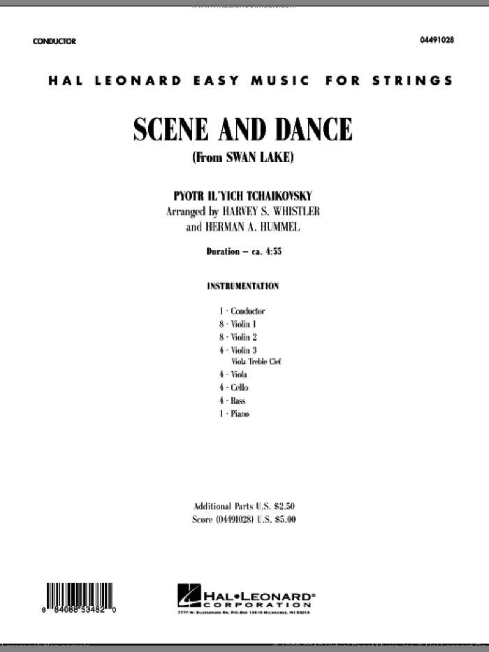 Scene And Dance (from 'Swan Lake') (COMPLETE) sheet music for orchestra by Pyotr Ilyich Tchaikovsky, Harvey Whistler and Herman Hummel, classical score, intermediate skill level