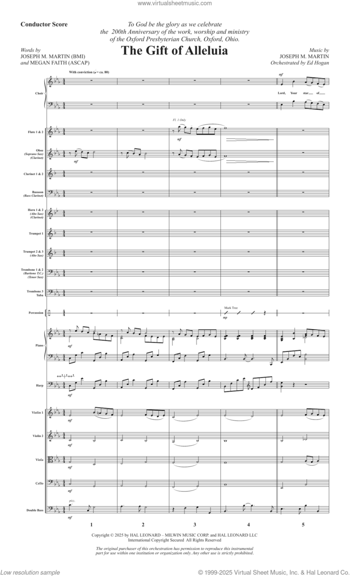 The Gift Of Alleluia (COMPLETE) sheet music for orchestra/band by Joseph M. Martin and Megan Faith, intermediate skill level