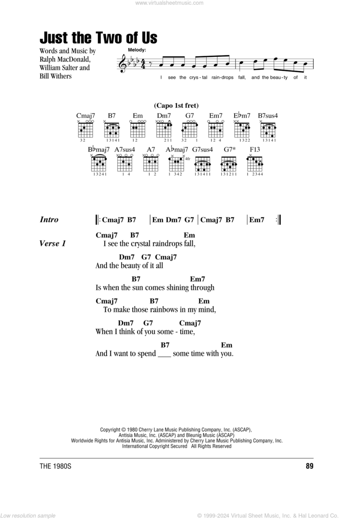 Song lyrics with guitar chords for Two Of Us