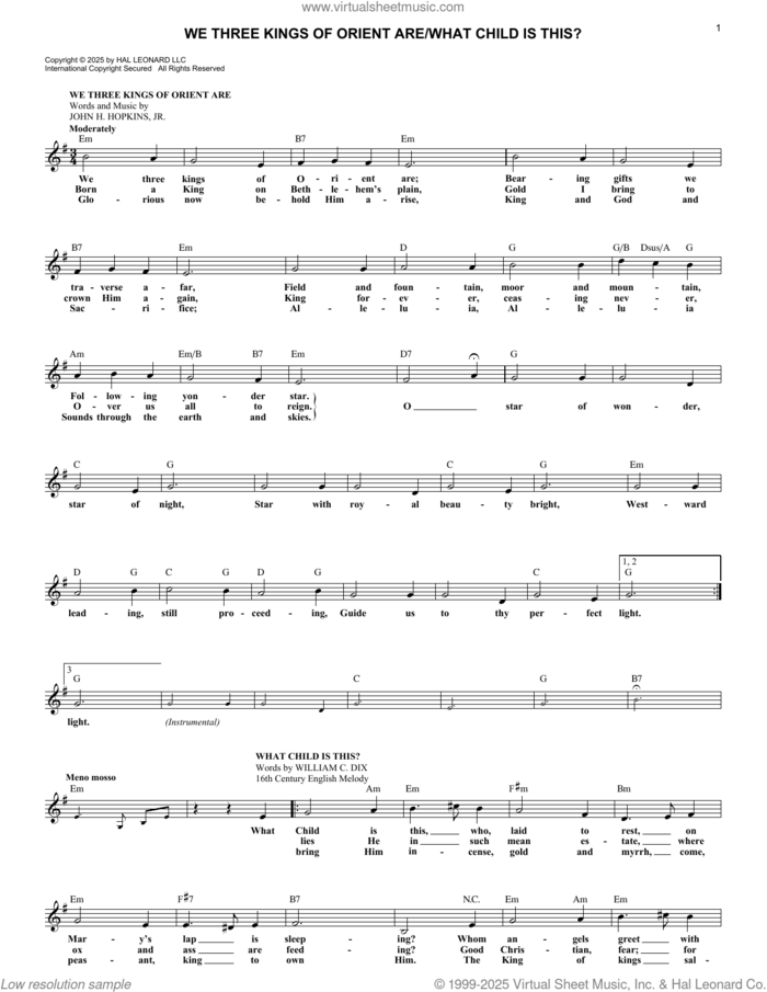 We Three Kings Of Orient Are with What Child Is This? sheet music for voice and other instruments (fake book) by John H. Hopkins, Jr., Mark Carlstein (arr.), Miscellaneous and William Chatterton Dix, intermediate skill level