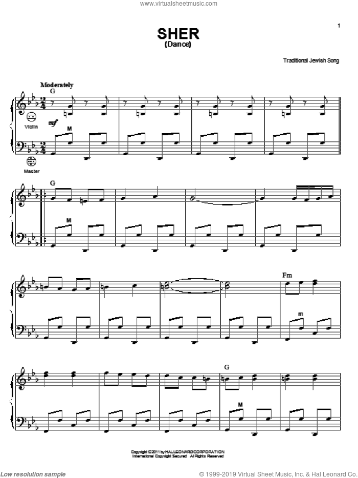 Sher (Dance) sheet music for accordion by Traditional Jewish Song, intermediate skill level