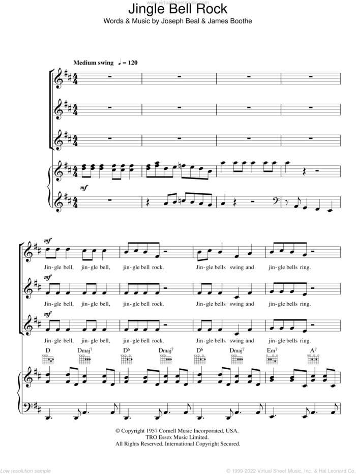 Jingle Bell Rock (arr. Peter Foggitt) sheet music for choir (SSA: soprano, alto) by Bobby Helms, Peter Foggitt, James Boothe and Joe Beal, intermediate skill level