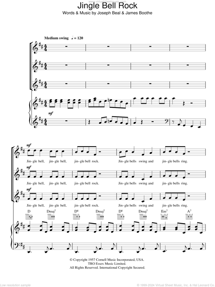 Jingle Bell Rock (arr. Peter Foggitt) sheet music for choir (SSA: soprano, alto) by Bobby Helms, Peter Foggitt, James Boothe and Joe Beal, intermediate skill level