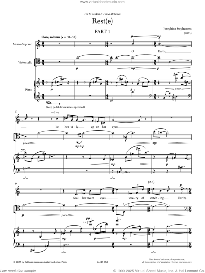 Rest(e) (COMPLETE) sheet music for chamber ensemble by Josephine Stephenson, classical score, intermediate skill level