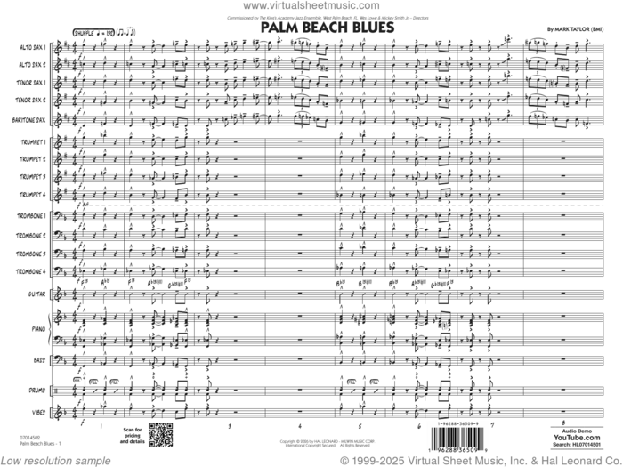 Palm Beach Blues (COMPLETE) sheet music for jazz band by Mark Taylor, intermediate skill level