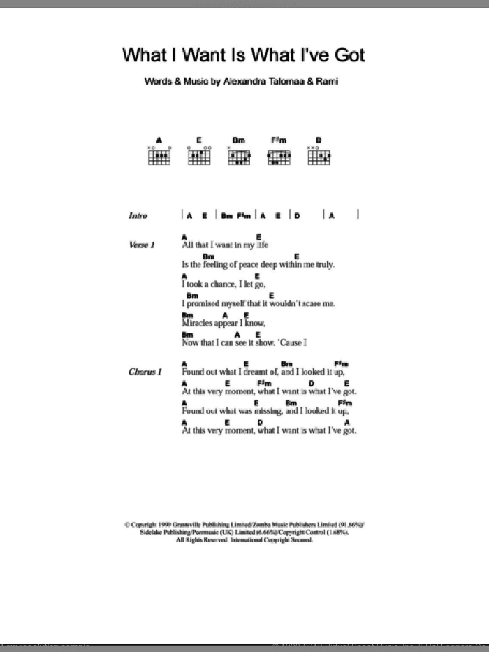 What I Want Is What I've Got sheet music for guitar (chords) by Westlife, intermediate skill level