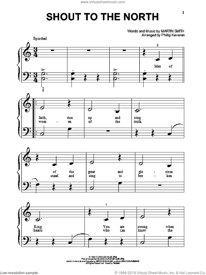 Shout To The North (arr. Phillip Keveren) sheet music for piano solo by Delirious?, Phillip Keveren and Martin Smith, beginner skill level