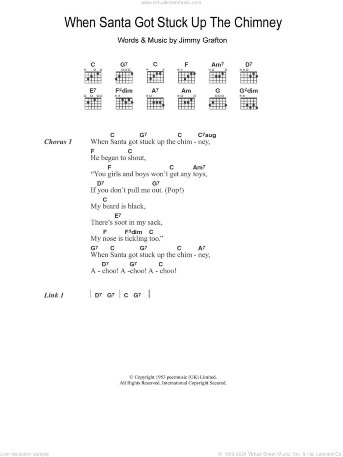 When Santa Got Stuck Up The Chimney sheet music for guitar (chords) by Jimmy Grafton, intermediate skill level