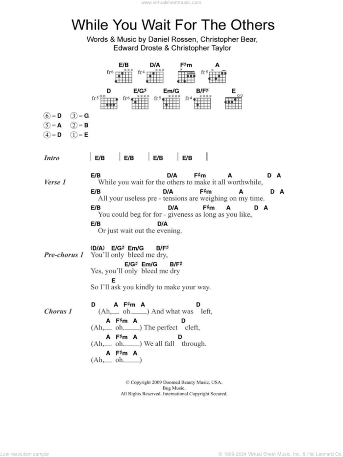 While You Wait For The Others sheet music for guitar (chords) by Grizzly Bear, intermediate skill level