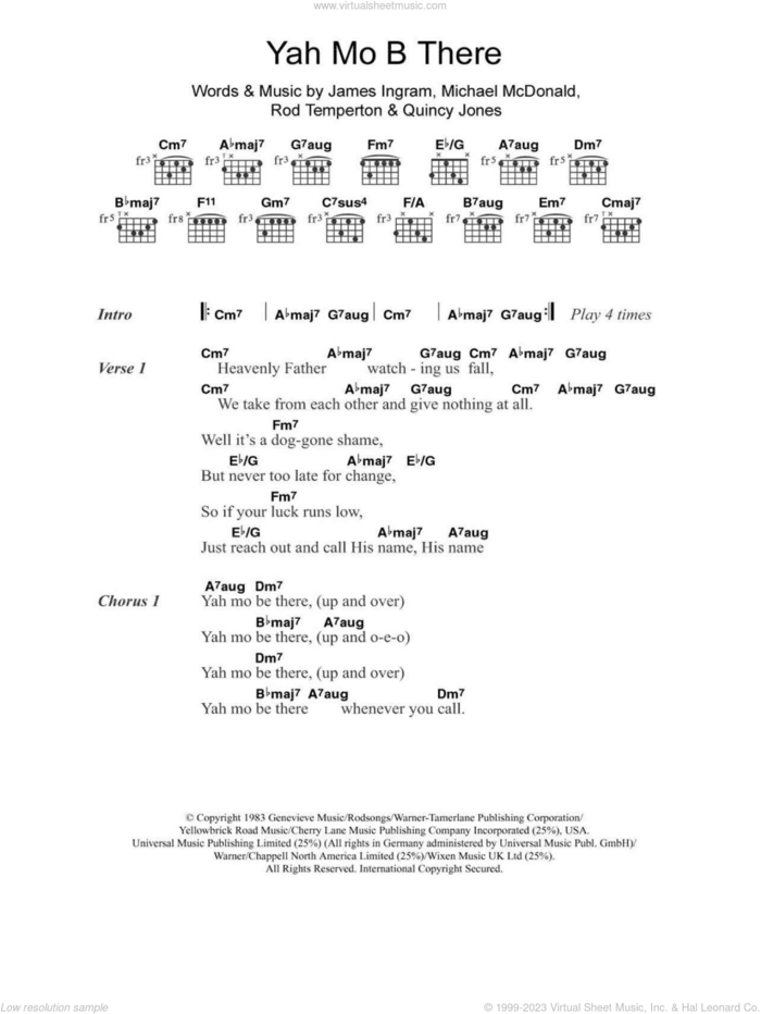 Yah Mo B There sheet music for guitar (chords) by Michael McDonald, James Ingram, Quincy Jones and Rod Temperton, intermediate skill level