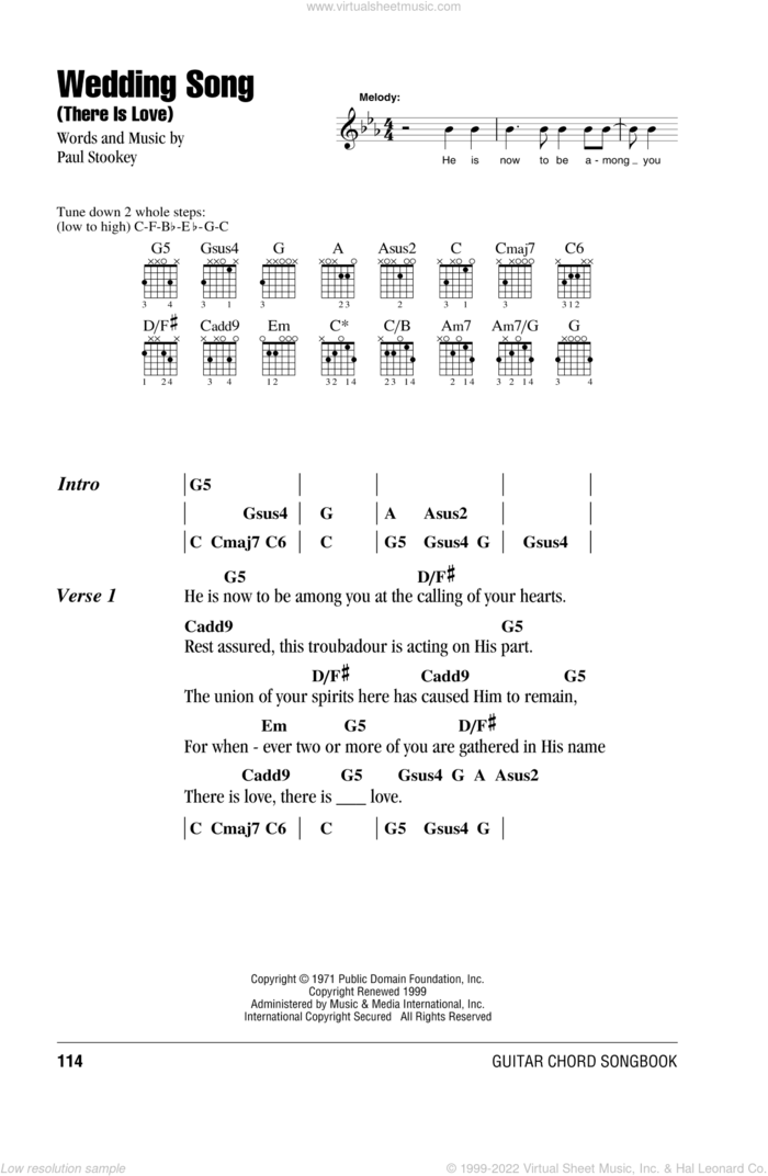 Mary Wedding Song There Is Love Sheet Music For Guitar Chords