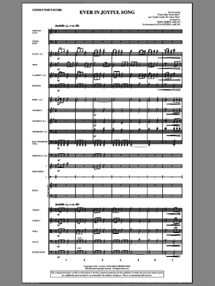 Ever In Joyful Song (complete set of parts) sheet music for orchestra/band (Orchestra) by Cindy Berry and Stan Pethel, intermediate skill level