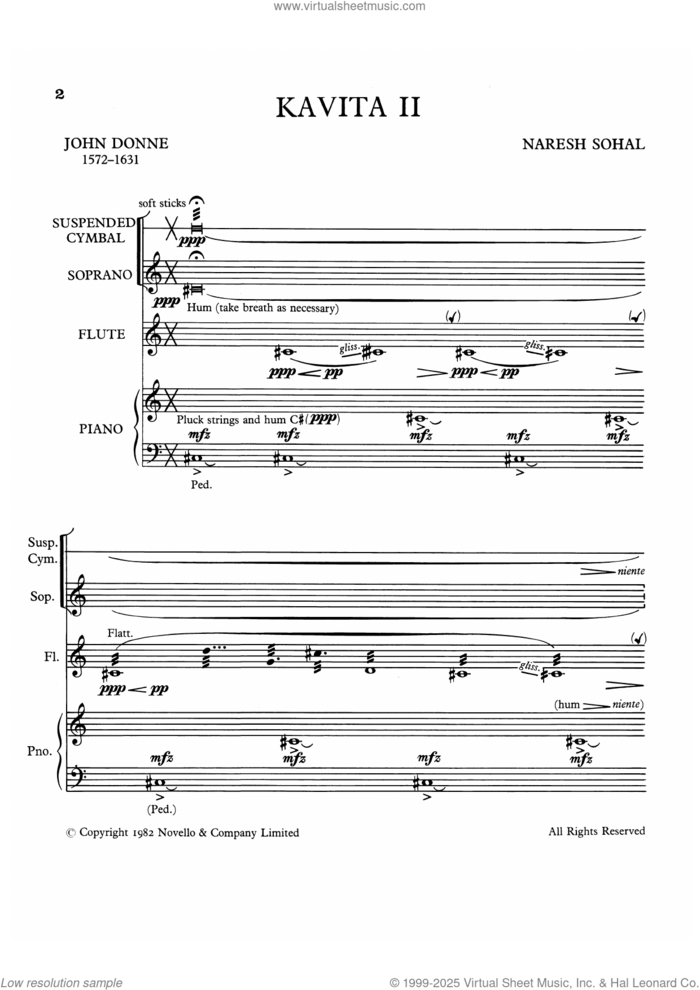 Kavita II sheet music for other instruments (full score) by Naresh Sohal, classical score, intermediate skill level