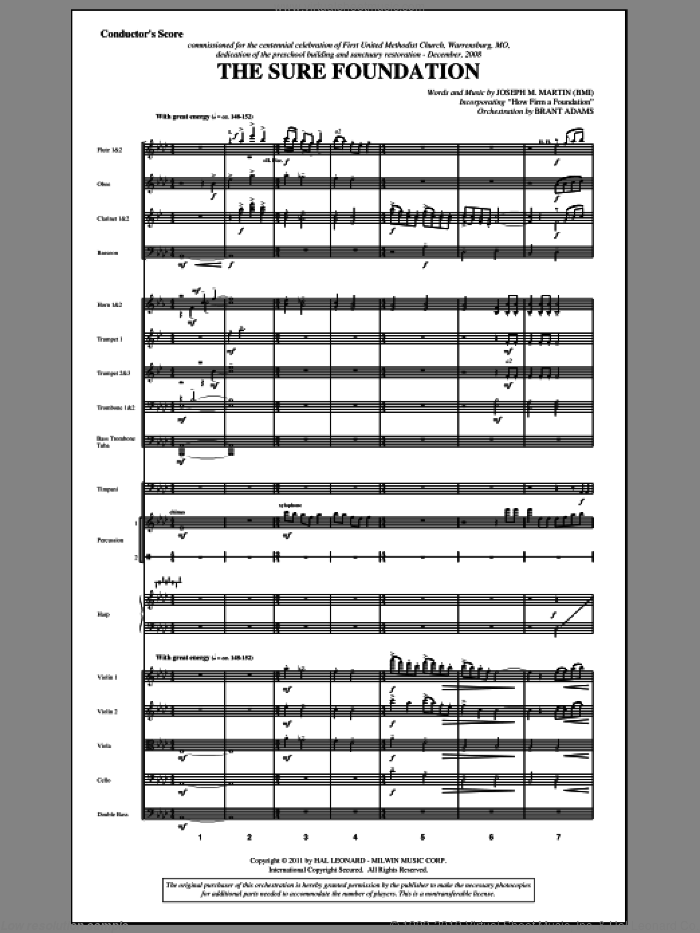 The Sure Foundation (complete set of parts) sheet music for orchestra/band (Orchestra) by Joseph M. Martin, Henry T. Smart, John Mason Neale, John Rippon and Miscellaneous, intermediate skill level