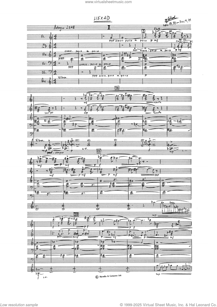 Hexad (study score) sheet music for chamber ensemble (study score) by Naresh Sohal, classical score, intermediate skill level
