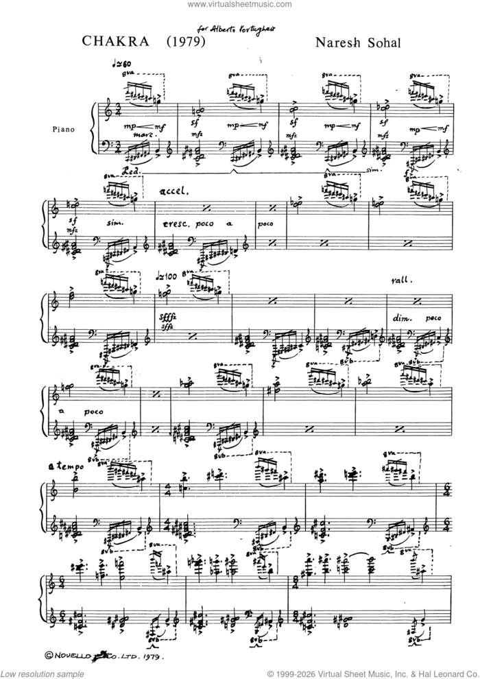 Chakra sheet music for piano solo by Naresh Sohal, classical score, intermediate skill level