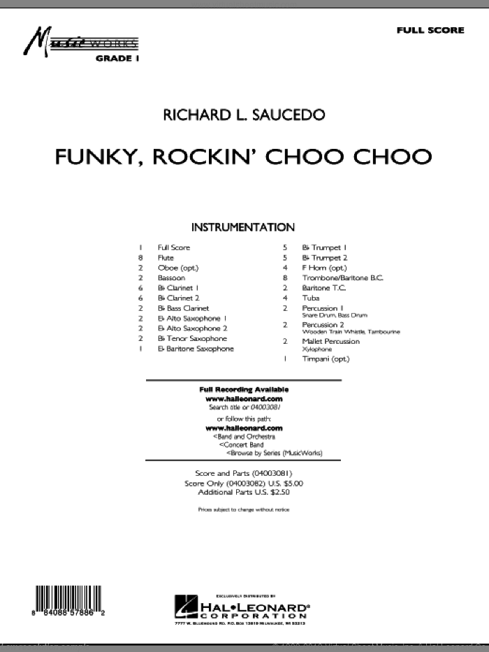 Funky, Rockin' Choo Choo (COMPLETE) sheet music for concert band by Richard L. Saucedo, intermediate skill level