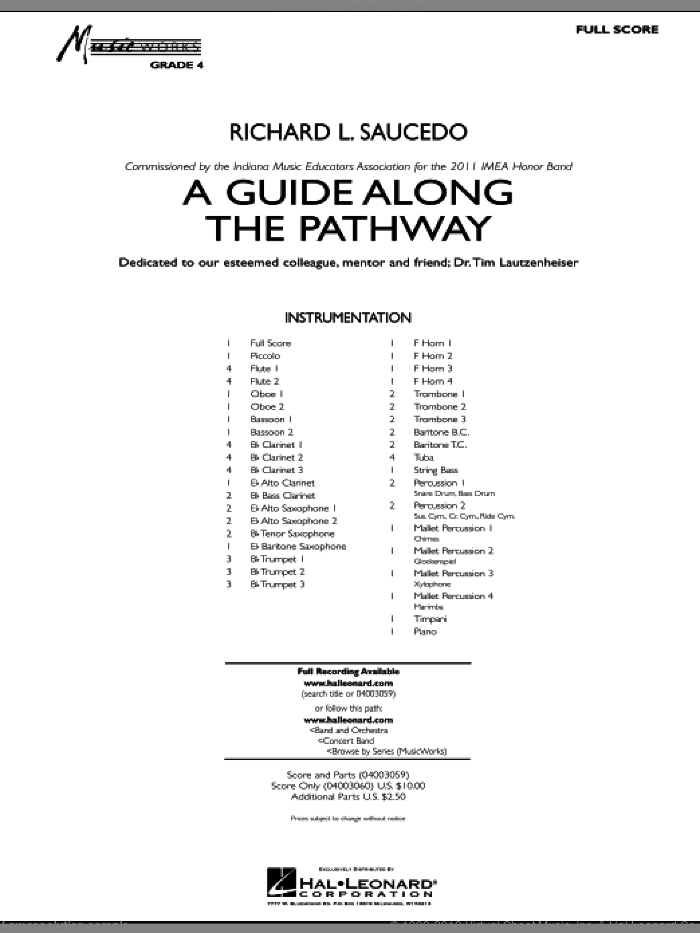 A Guide Along The Pathway (COMPLETE) sheet music for concert band by Richard L. Saucedo, intermediate skill level