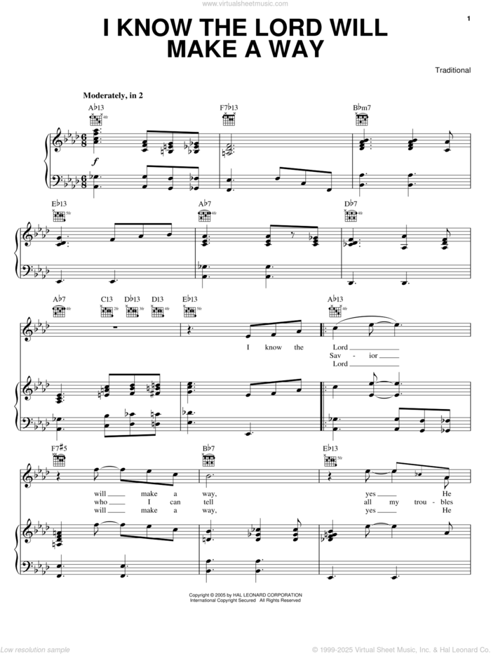 I Know The Lord Will Make A Way sheet music for voice, piano or guitar by Smokie Norful and Miscellaneous, intermediate skill level