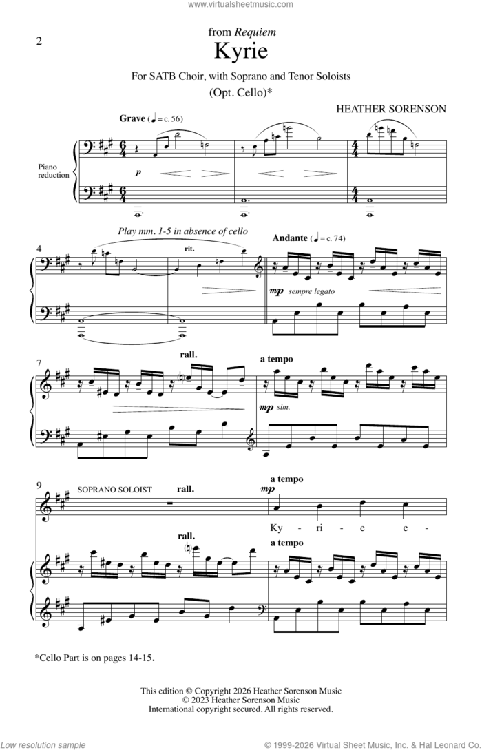 Kyrie sheet music for choir (SATB: soprano, alto, tenor, bass) by Heather Sorenson, intermediate skill level