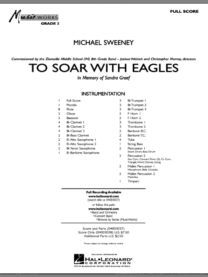 To Soar With Eagles (COMPLETE) sheet music for concert band by Michael Sweeney, intermediate skill level