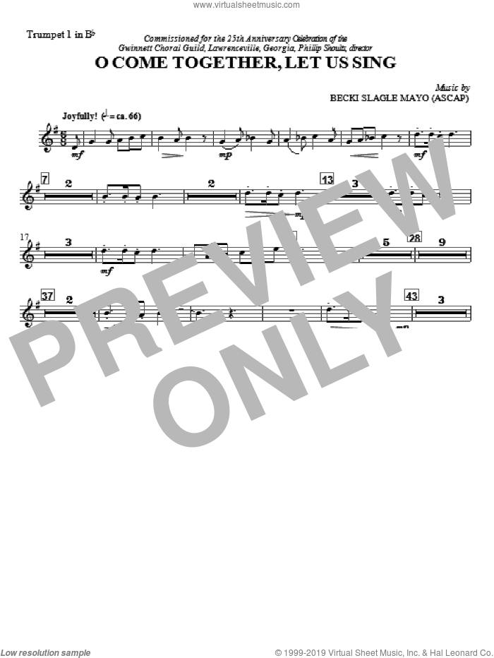 O Come Together, Let Us Sing (complete set of parts) sheet music for orchestra/band by Becki Slagle Mayo and Joyce Parks, intermediate skill level