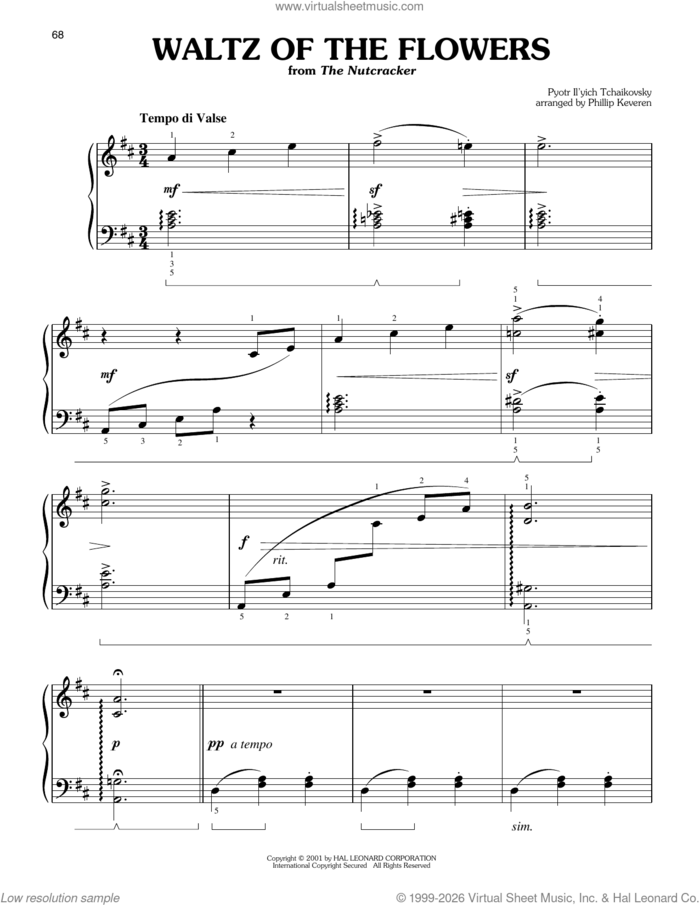 Waltz Of The Flowers, Op. 71a (arr. Phillip Keveren) sheet music for piano solo by Pyotr Ilyich Tchaikovsky and Phillip Keveren, classical score, easy skill level