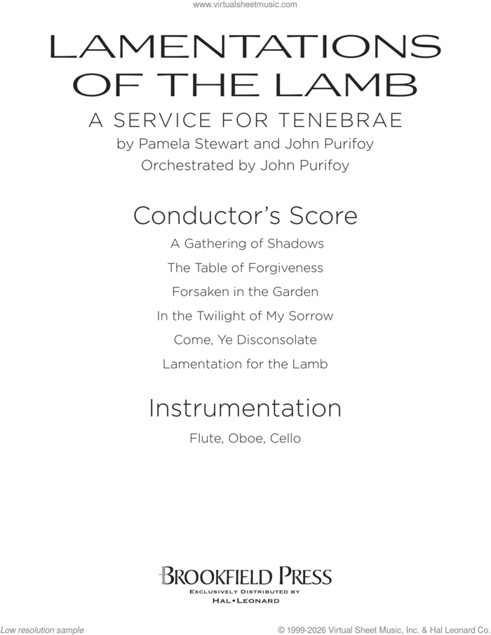 Lamentations of the Lamb (COMPLETE) sheet music for orchestra/band by John Purifoy and Pamela Stewart, intermediate skill level